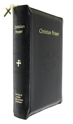 Christian Prayer Regular Print Leather Zipper Black