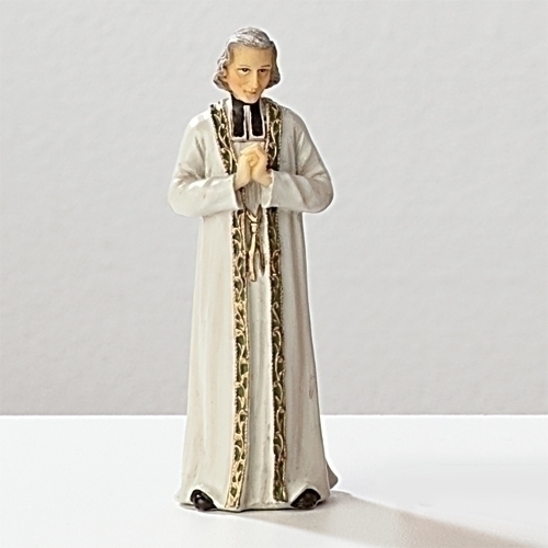 Statue St. John Vianney 3.5 inch Resin Painted Boxed