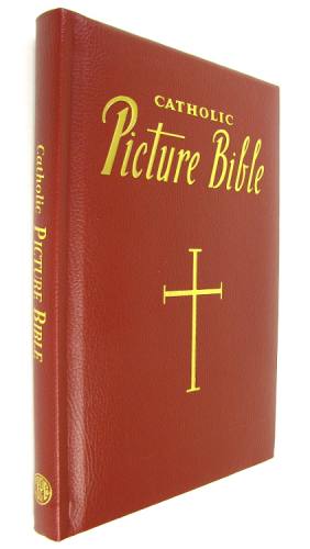 Catholic Picture Bible Padded Leather Burgundy