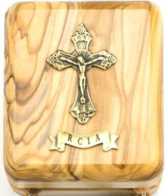 Rosary Box Olive Wood RCIA Crucifix