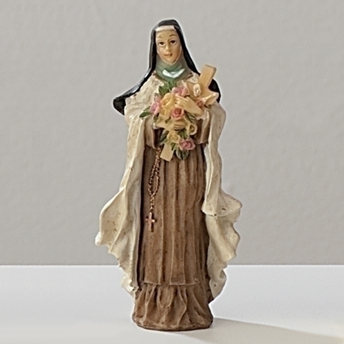 Statue St. Therese Lisieux 3.5 inch Resin Painted Boxed