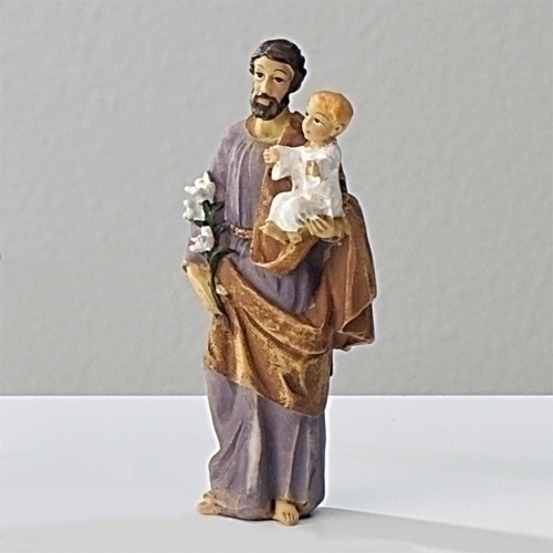 Statue St. Joseph 3.5 inch Resin Painted Boxed