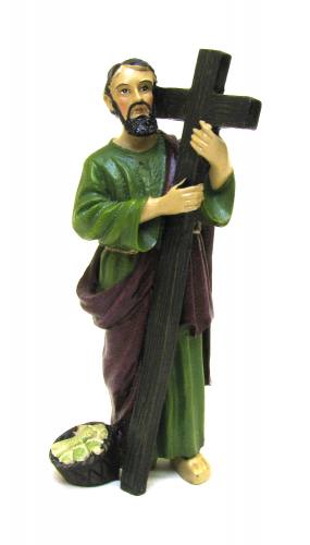 Statue St. Andrew Apostle 3.5 inch Resin Painted Boxed