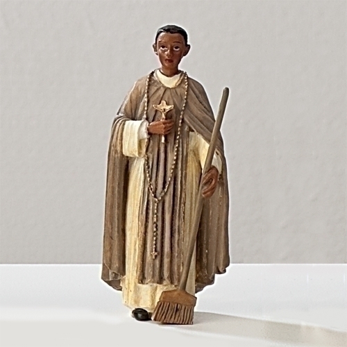 Statue St. Martin de Porres 3.5 inch Resin Painted Boxed