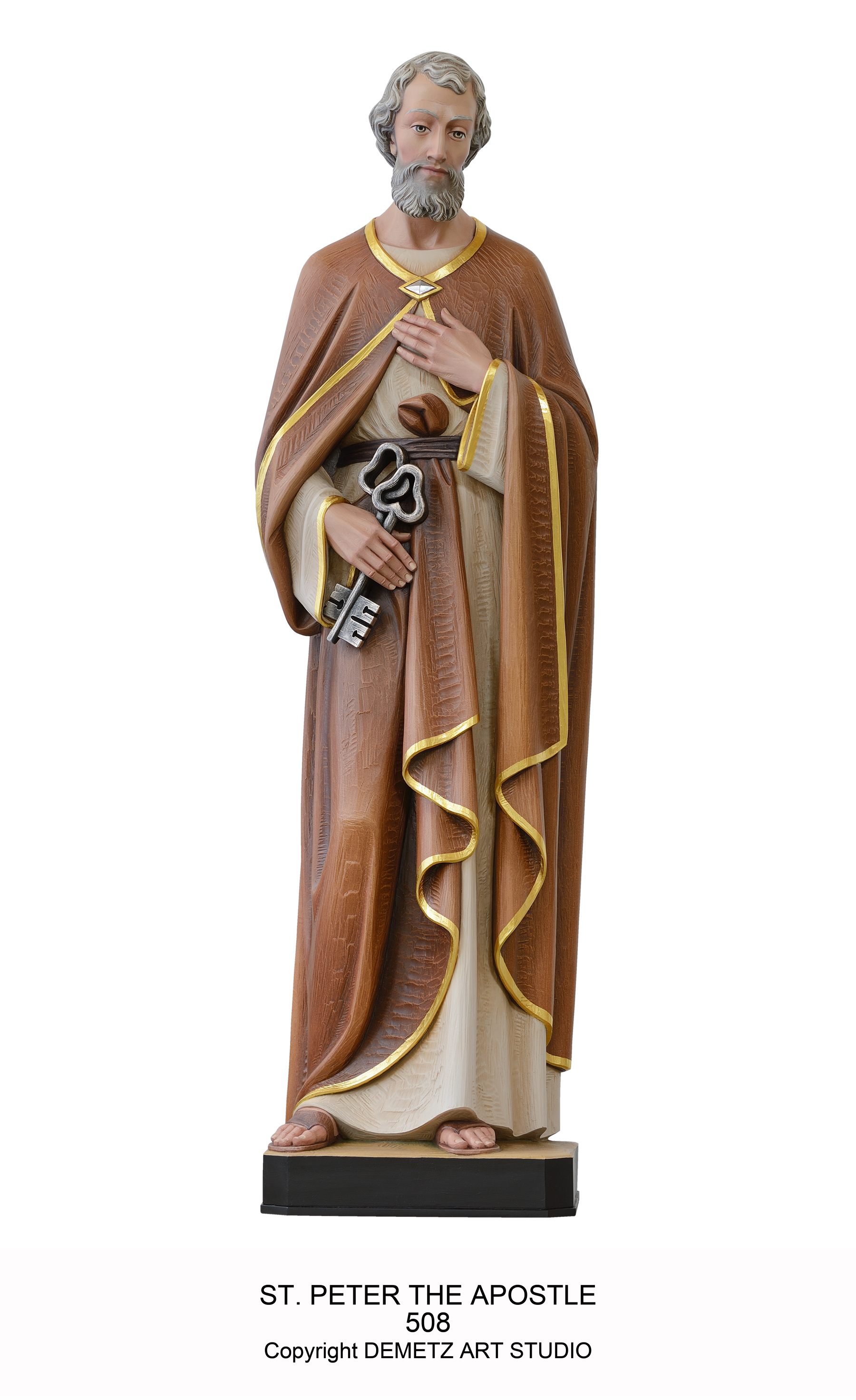 Statue St. Peter The Apostle 36" Linden Wood