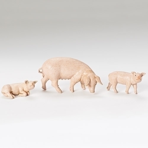 Fontanini 5" Scale Nativity Pig Family 3 Pieces
