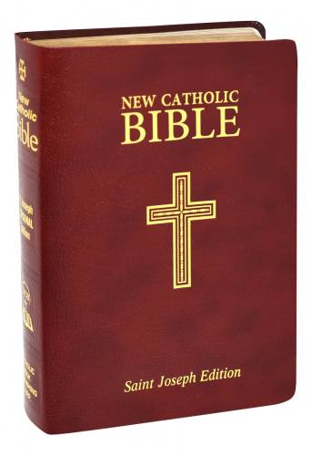 New Catholic Bible St. Joseph Regular Print Leather Burgundy