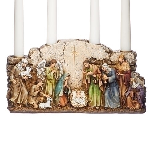 Advent Candle Holder 5.5 " Nativity