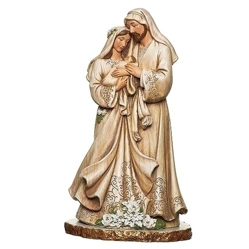 Statue 10" Holy Family Poinsettia