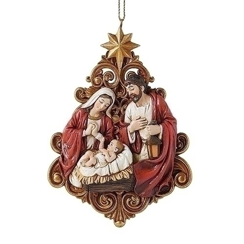 Ornament 4" Holy Family Gold Tree