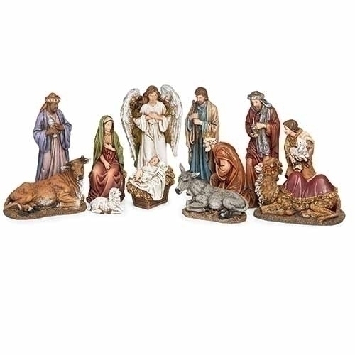 Nativity 7" 12Pc with Kings Animals and Shepherd