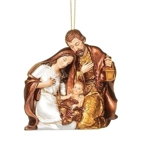 Ornament 3.25" Holy Family Bronze Gold