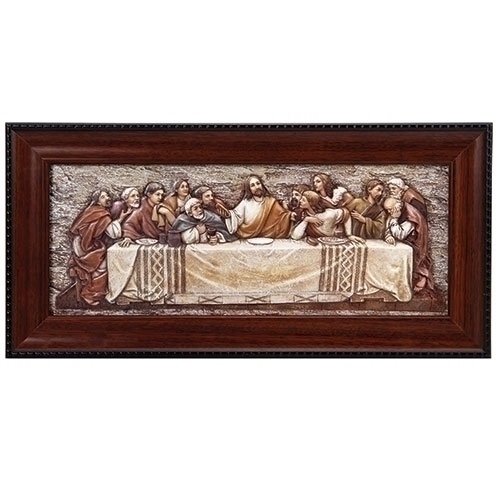 Last Supper Plaque Framed 7 x 14 Inch