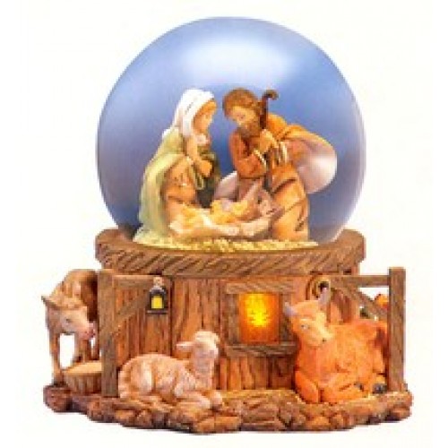 Fontanini Glitter Dome Holy Family Musical Silent Night Lighted