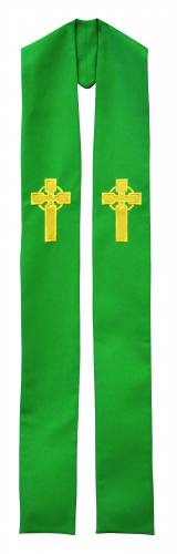 Stole Poly Linen Weave Celtic Cross