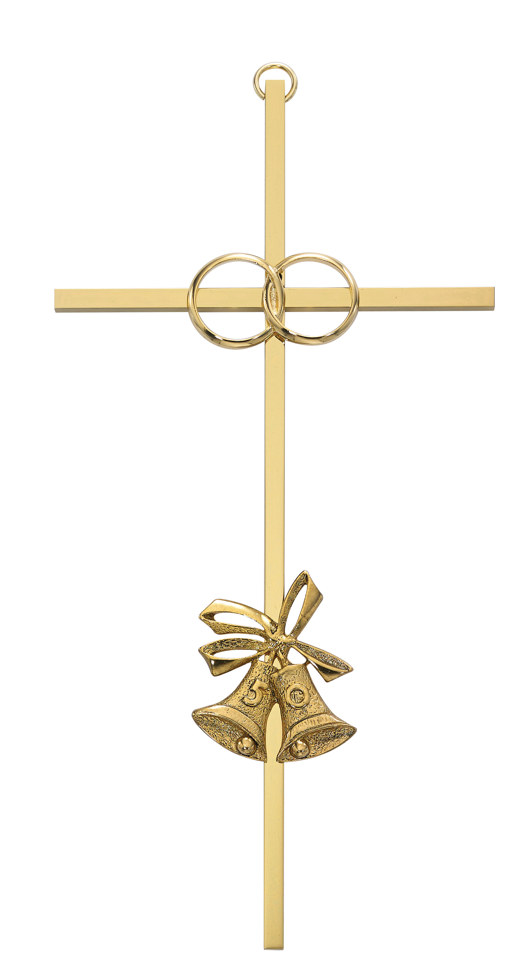8in 50th Anniversary Brass Cross