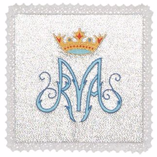 Chalice Pall Embroidered Marian 7 1/2 Inch