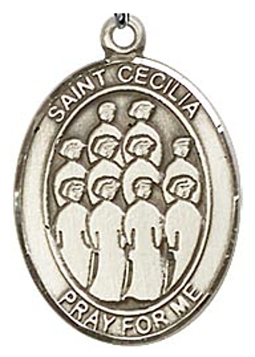 Sport Medal St. Cecilia Music Choir Men 1 inch Sterling Silver
