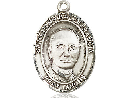 Saint Medal Necklace Hannibal 1 inch Sterling Silver