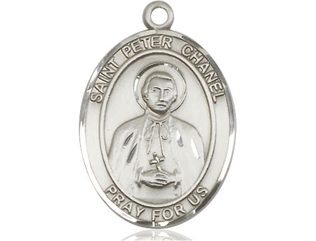 Saint Medal Necklace Peter Chanel 1 inch Sterling Silver