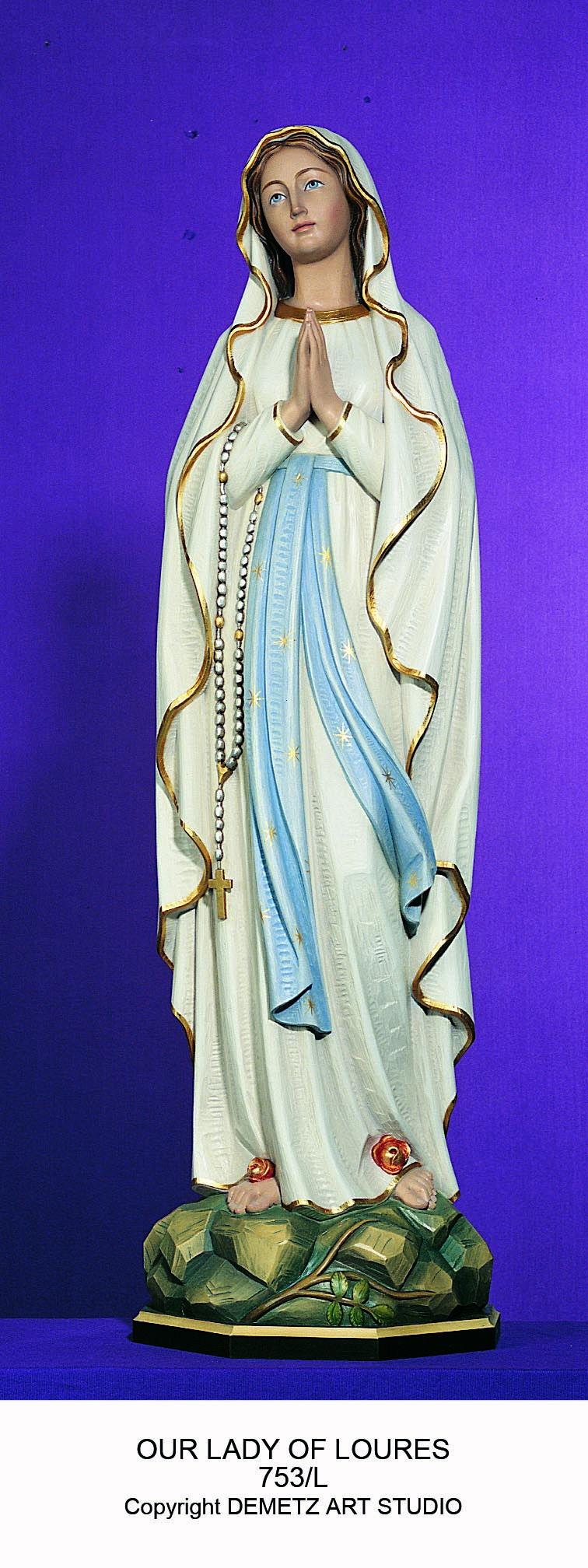 Statue Our Lady Of Lourdes 24" Fiberglass