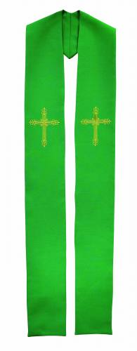Stole Poly Linen Weave Ornate Cross