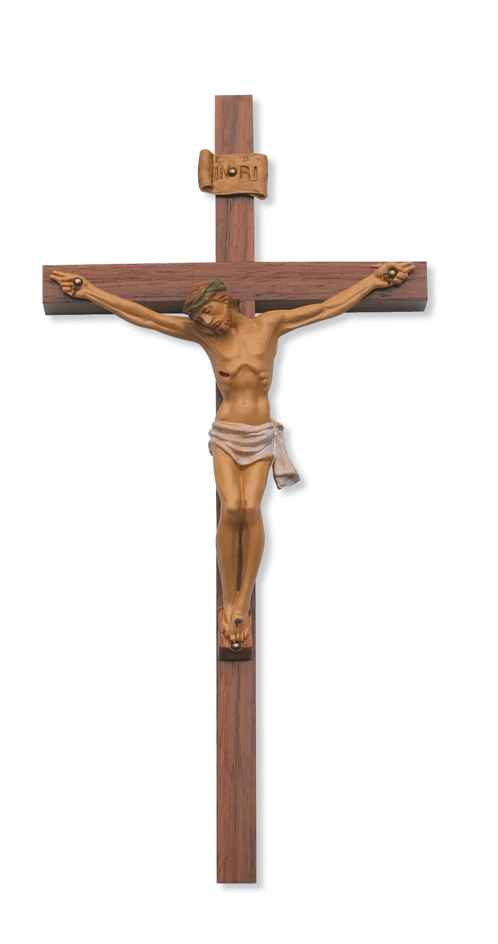 12 in. Walnut Stain Crucifix