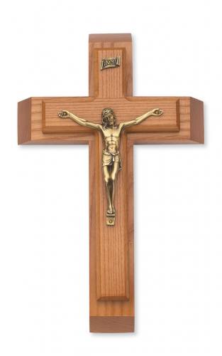 Crucifix Sick Call 12 inch Walnut Brass Corpus