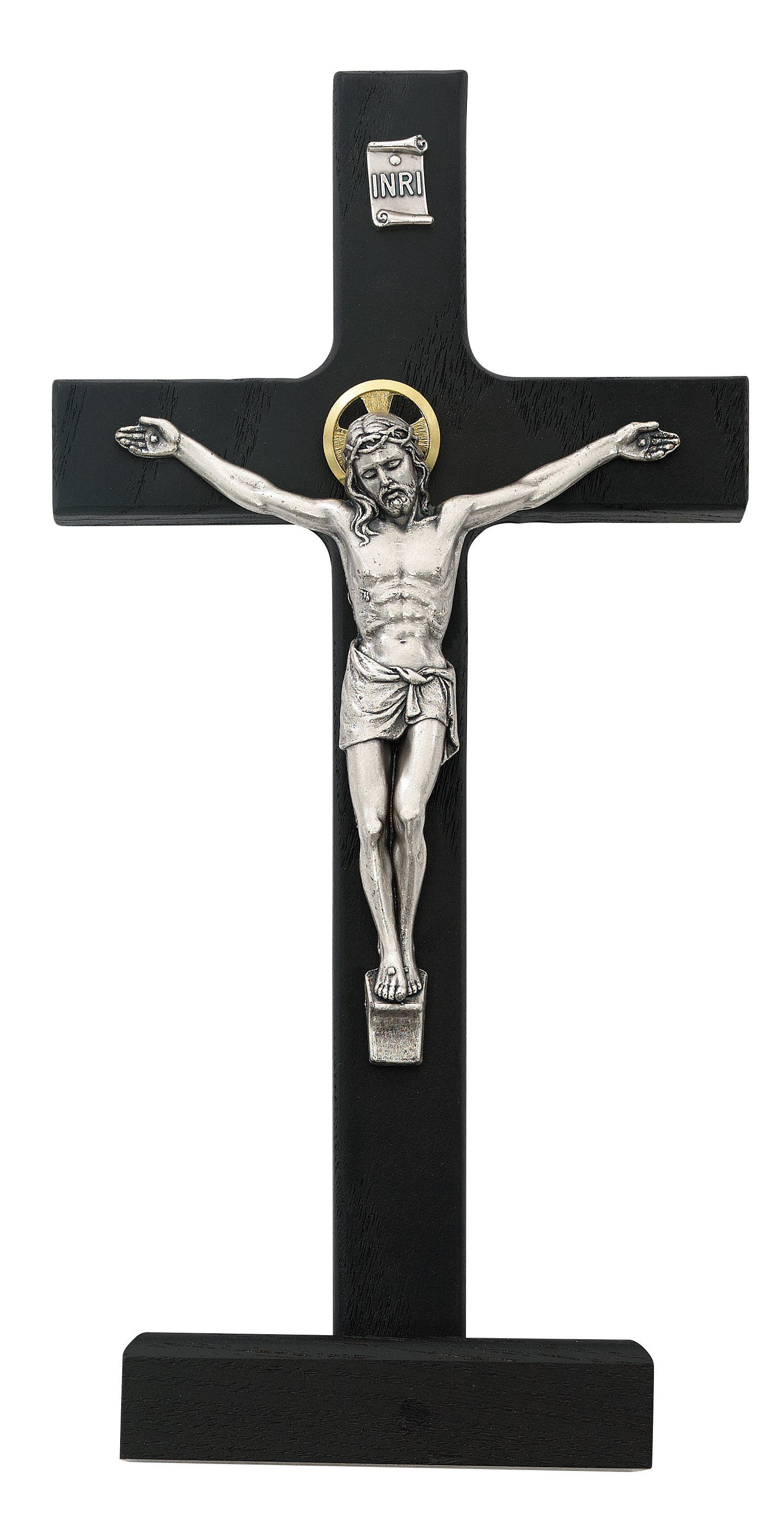 8 in. Walnut Standing Crucifix