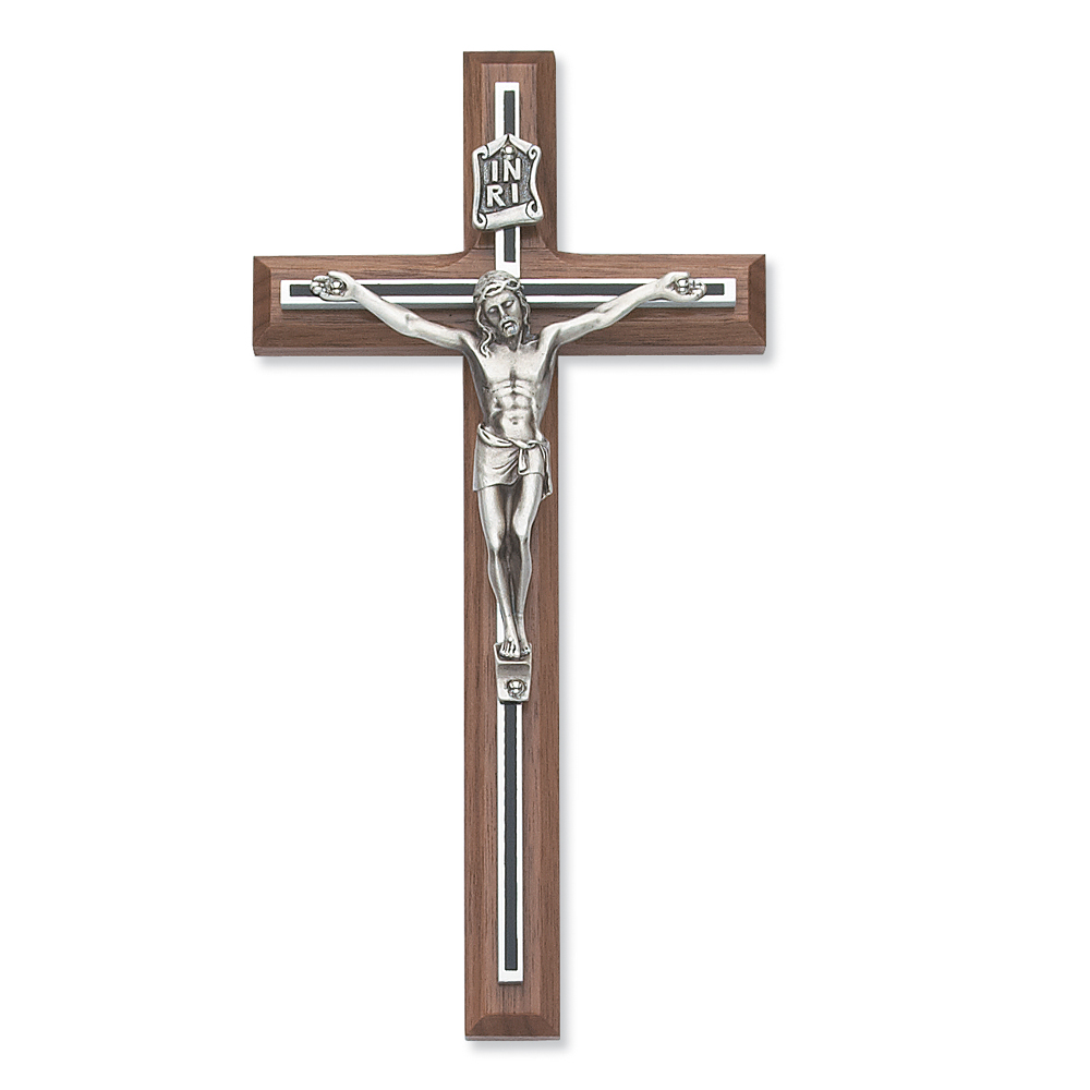 8 in. Walnut Stain Crucifix