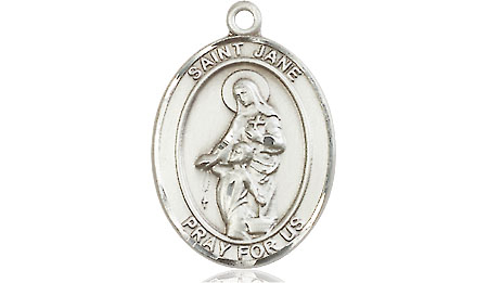 Saint Medal Necklace Jane 3/4 inch Sterling Silver