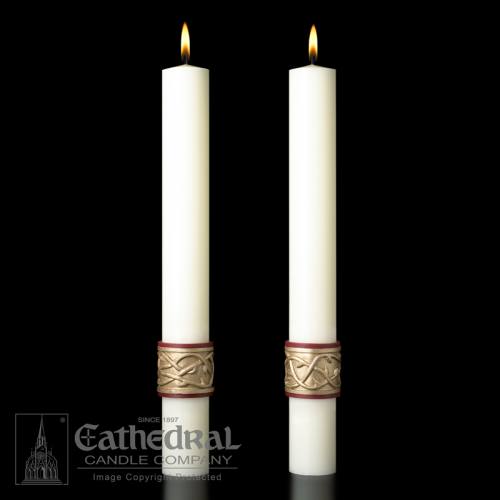 Paschal Sacred Heart Complementing Altar Candles Pair