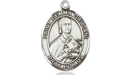 Saint Medal Necklace Gemma Galgani 3/4 inch Sterling Silver