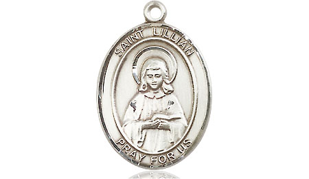 Saint Medal Necklace Lillian 3/4 inch Sterling Silver