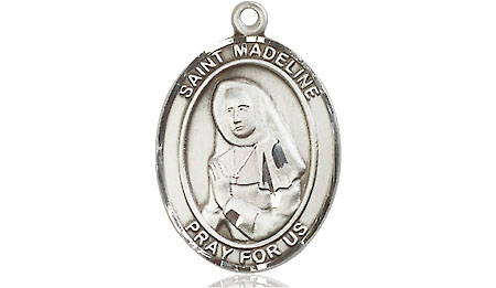 Saint Medal Necklace Madeleine Sophie 3/4 inch Sterling Silver