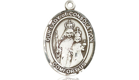 Mary Necklace Our Lady of Consolation 3/4 inch Sterling Silver