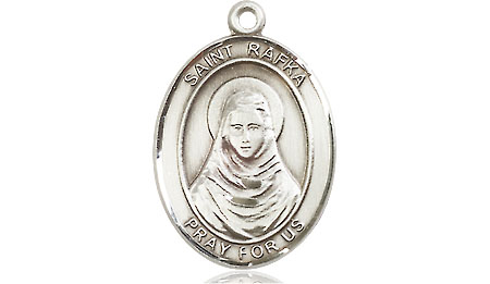 Saint Medal Necklace Rafka 3/4 inch Sterling Silver