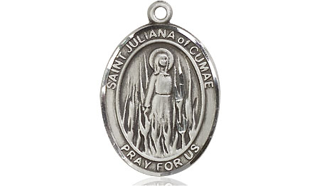 Saint Medal Necklace Juliana 3/4 inch Sterling Silver