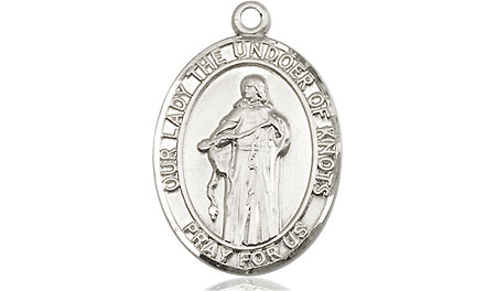 Mary Necklace Our Lady of Knots 3/4 inch Sterling Silver