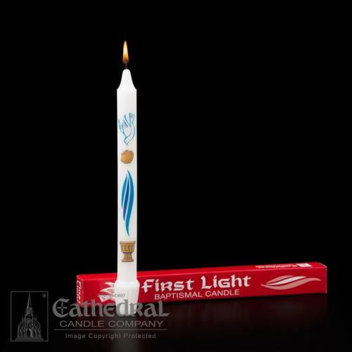 Baptismal Candle First Light Stearine Individual