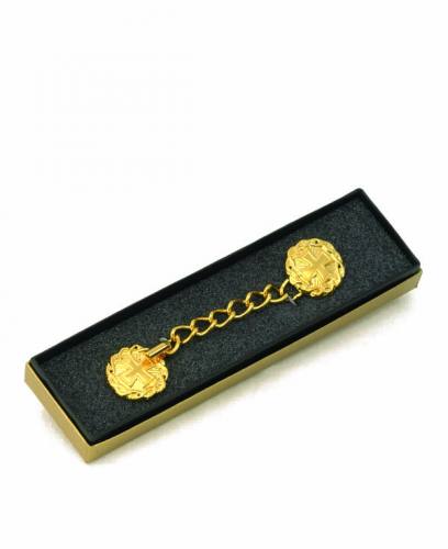 Gold Plated Cope Clasp with Cross