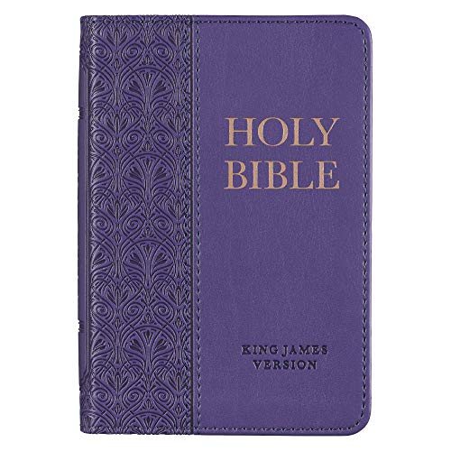 King James Version Bible Mini Pocket Size Purple Faux Leather