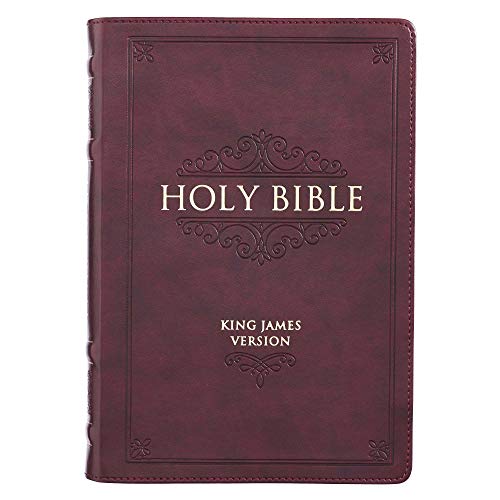 King James Version Bible Large Print Burgundy Faux Leather