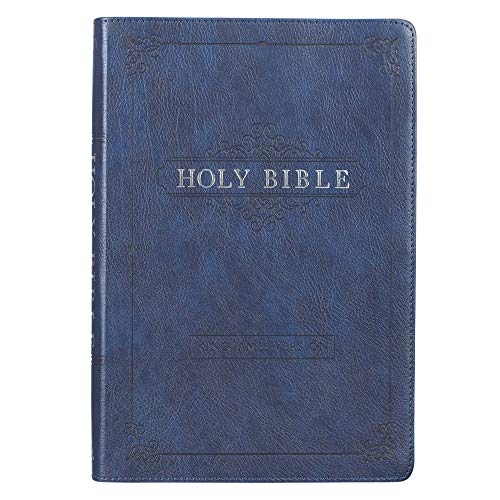 King James Version Bible Large Print  Navy Faux Leather