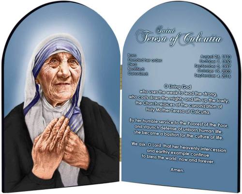 Diptych Plaque St. Mother Teresa Graphic Laminated