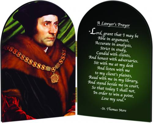 Diptych Plaque St. Thomas More Graphic Laminated