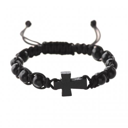 Black Wood Adjustable Corded Bracelet