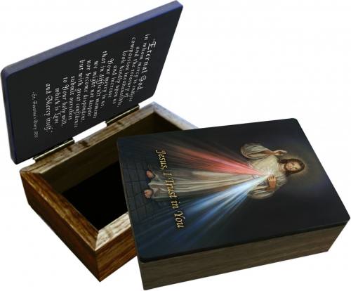 Keepsake Box Jesus Divine Mercy Laminated Hardwood