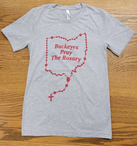 Buckeyes Pray The Rosary T-Shirt Grey Medium