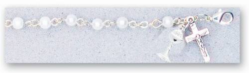 First Communion Pearl Rosary Bracelet